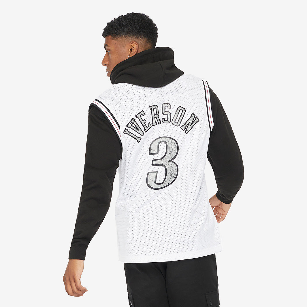 Philadelphia 76ers Allen Iverson 2000 Cracked Cement Swingman Jersey - photo 3