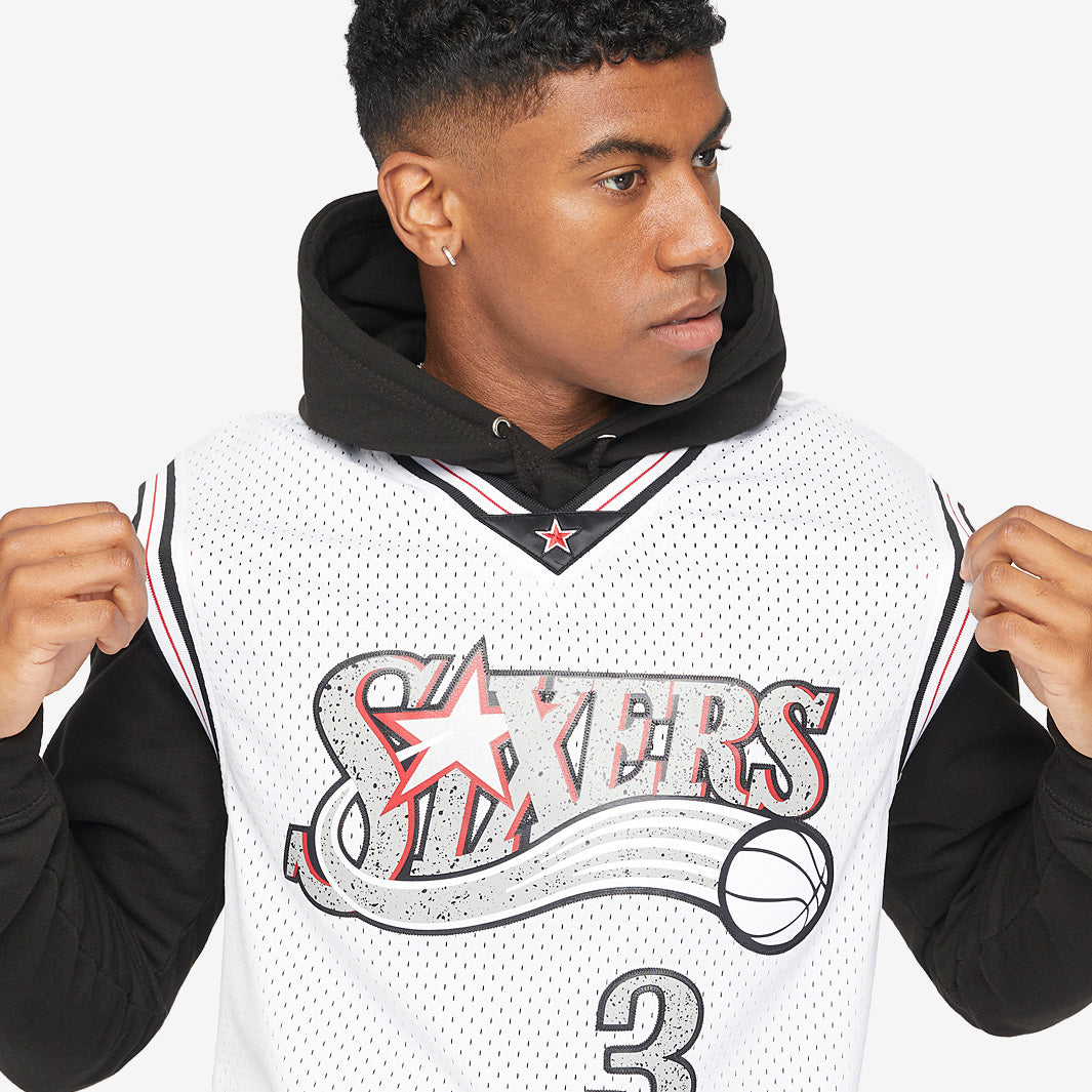 Philadelphia 76ers Allen Iverson 2000 Cracked Cement Swingman Jersey - photo 4