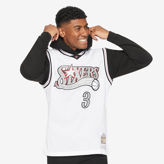 Philadelphia 76ers Allen Iverson 2000 Cracked Cement Swingman Jersey