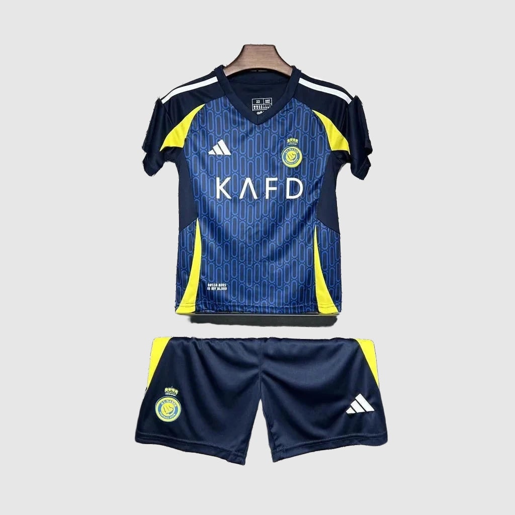 Al Nassr Away Kids Kit 2024/25 - Navy And Yellow