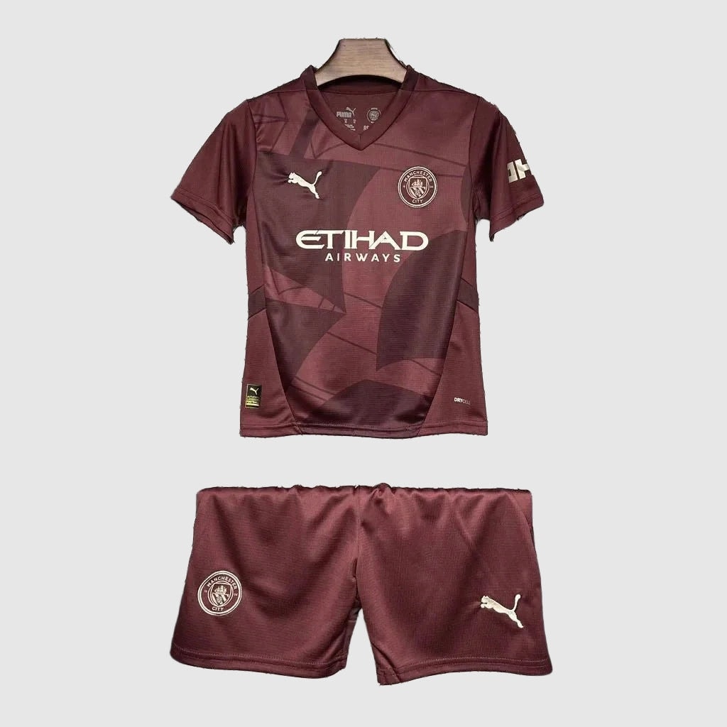Manchester City Away Kids Kit 2024/25 - Maroon - photo 3