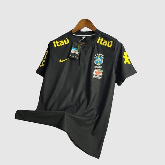 Brazil Polo Fan Jersey - Black And Yellow