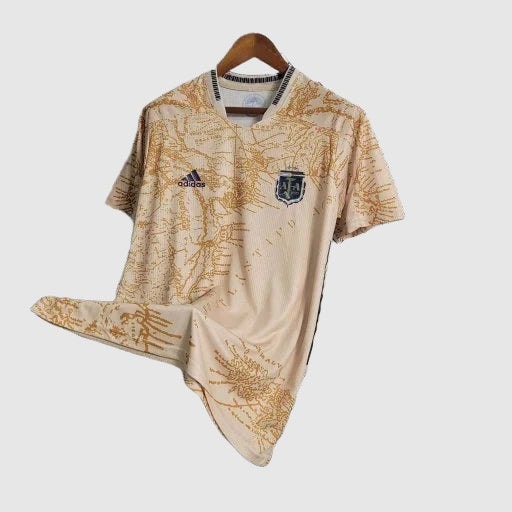 Camisa Argentina Edição Especial Torcedor - Bege Estampa de Mapa