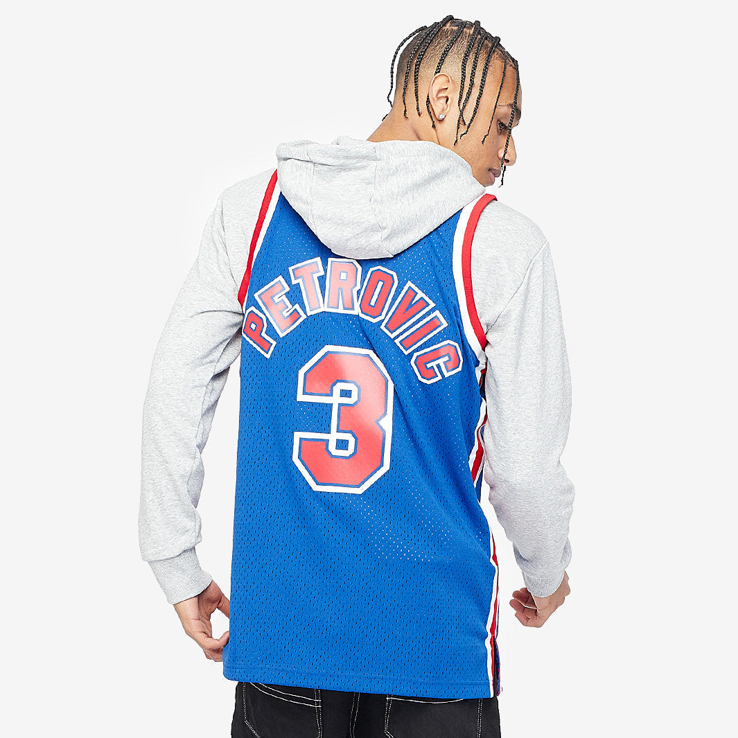 Brooklyn Nets Drazen Petrovic New Jersey 92-93 Swingman Jersey - photo 3