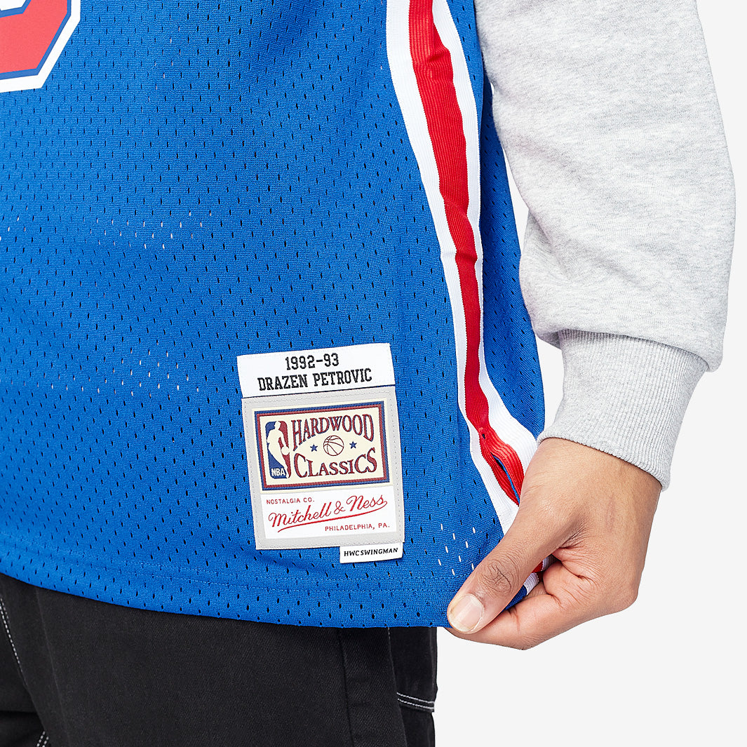 Brooklyn Nets Drazen Petrovic New Jersey 92-93 Swingman Jersey - photo 5