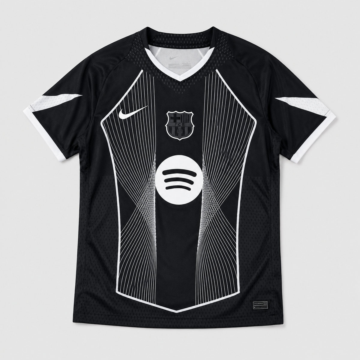 Camisa Barcelona Edição Especial Torcedor - Preta Estampa de Linhas