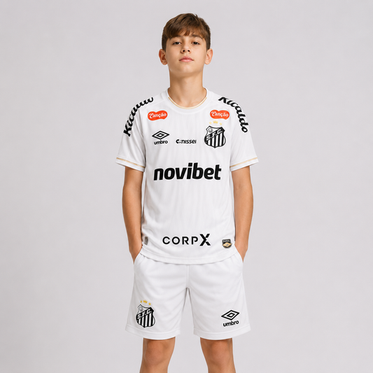 Santos Home 2025/26 Kids Kit (With Sponsor)