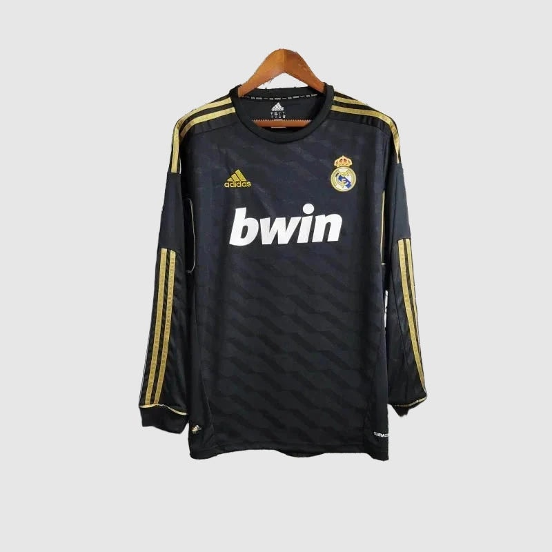 Real Madrid Retro Away Long Sleeve Jersey 2011/12 - Black And Gold