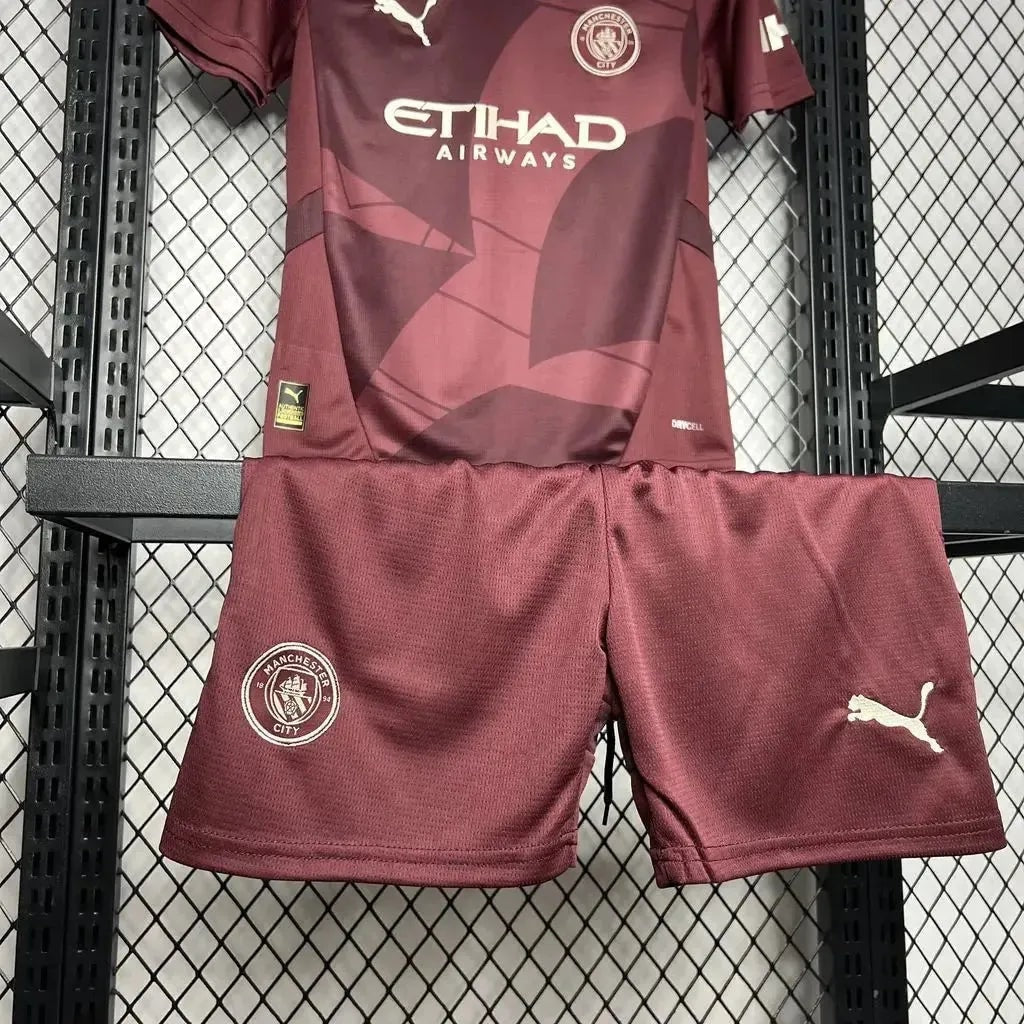 Manchester City Away Kids Kit 2024/25 - Maroon - photo 8