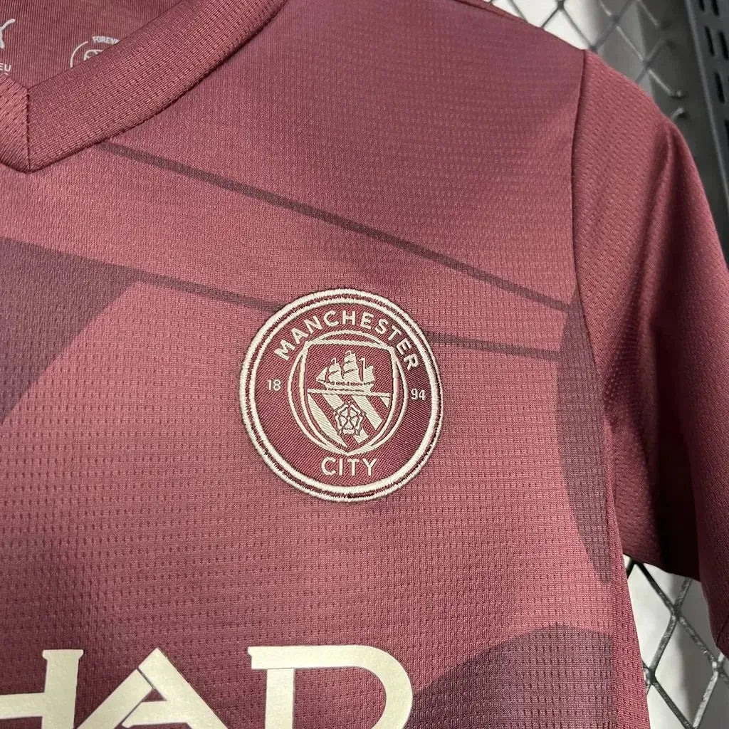 Manchester City Away Kids Kit 2024/25 - Maroon - photo 6