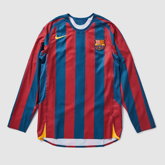 Camisa Retrô Manga Longa Barcelona I 2005/06