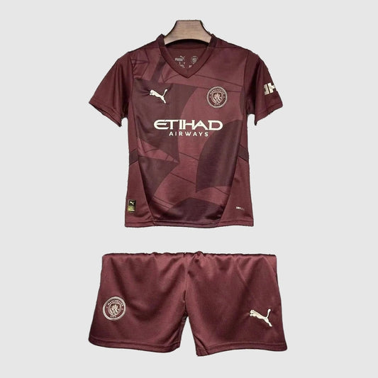 Manchester City Away Kids Kit 2024/25 - Maroon