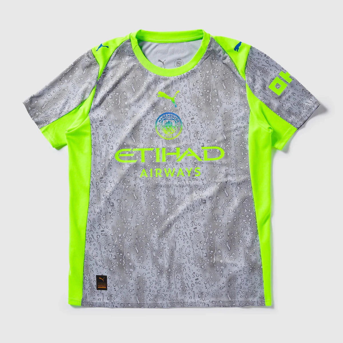 Manchester City Away Jersey 2025/26 - Grey And Neon Green