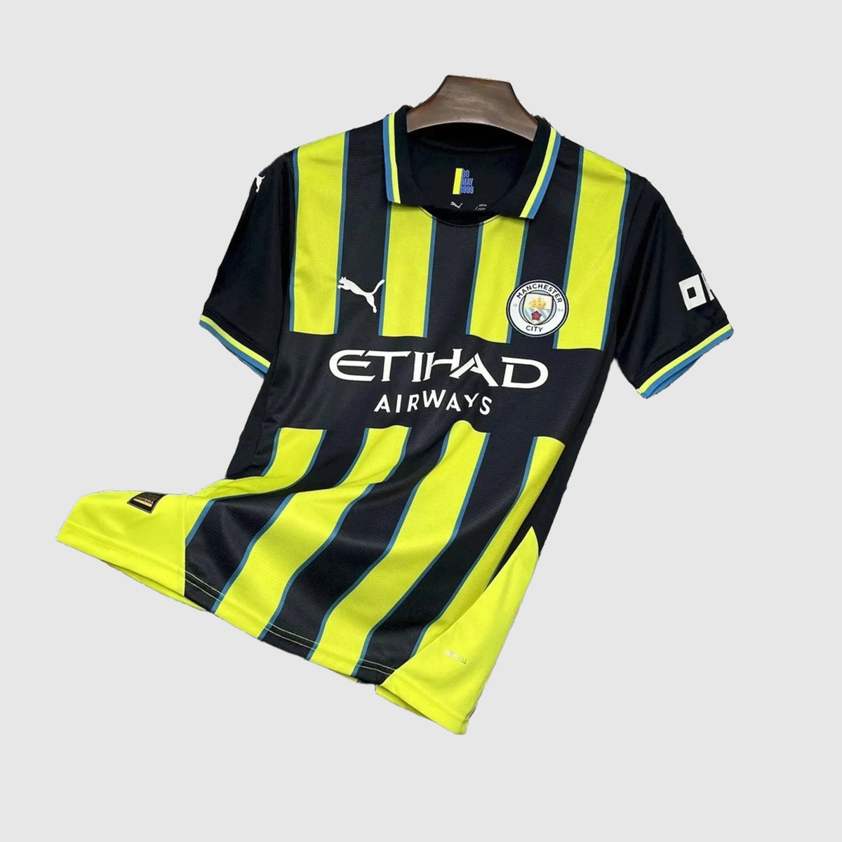 Camisa Manchester City II 24/25 Torcedor - Preta e Amarela Listrada - foto 3
