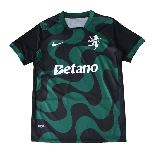 Sporting CP Away Jersey 2025/26 - Black Green Waves
