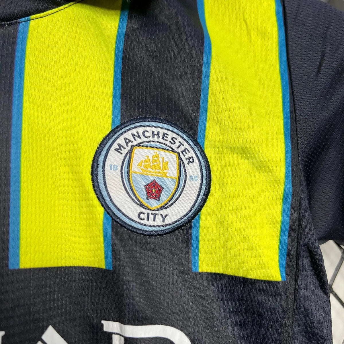 Manchester City Away Kids Kit 2024/25 - Navy And Yellow Stripes - photo 5