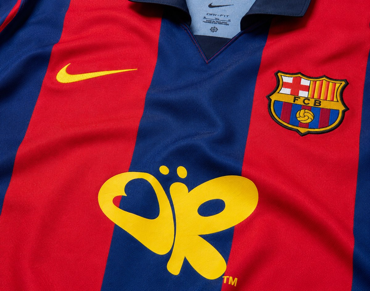 Barcelona Retro Home Jersey 2003/04 - Yellow Butterfly Logo - photo 3