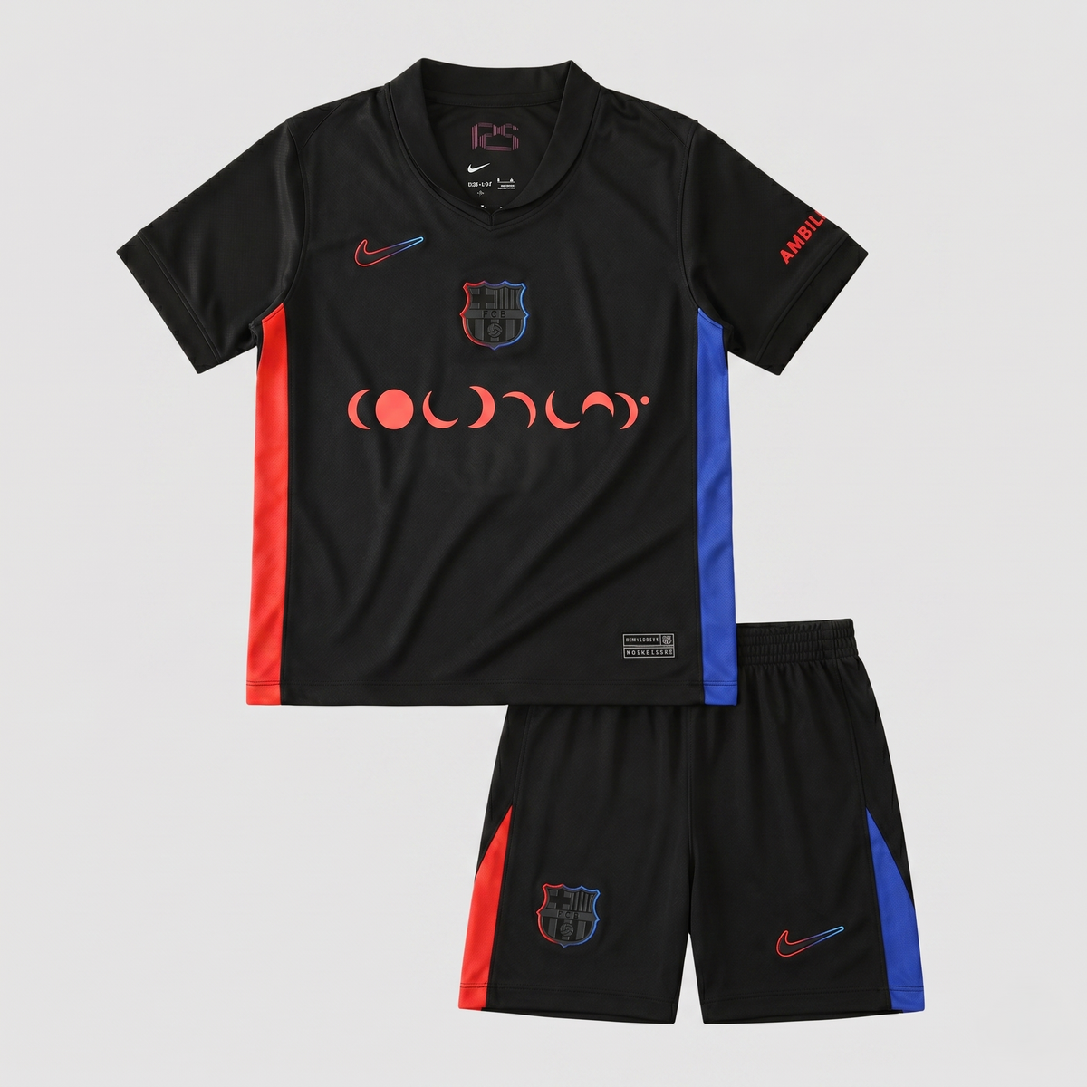 Barcelona Away Kids Kit 2024/25 - Red Lettering