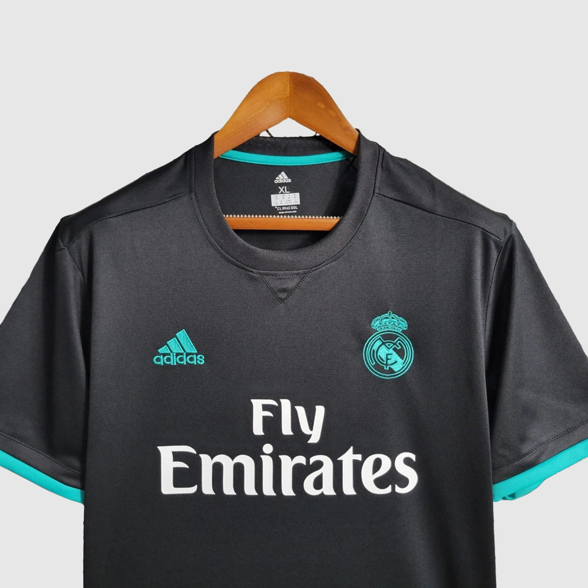 Real Madrid Retro Away Jersey 2017/18 - Black And Teal - photo 3