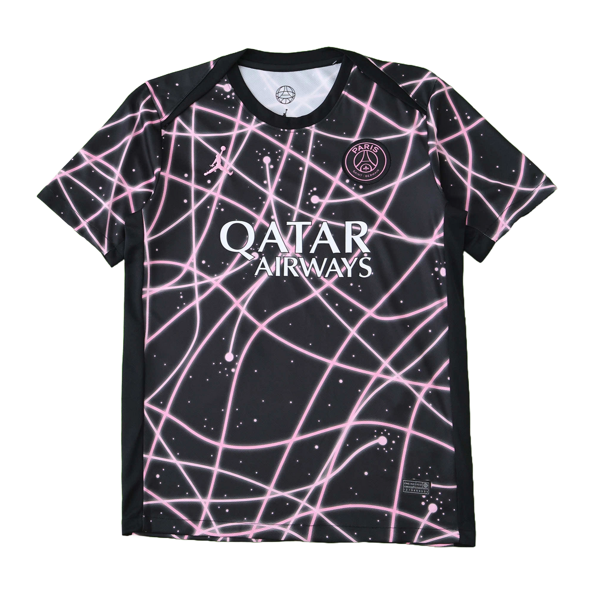 Camisa Pré-Jogo Paris Saint-Germain 25/26 - Preta Linhas Rosa