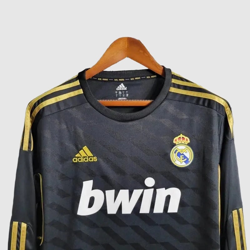 Real Madrid Retro Away Long Sleeve Jersey 2011/12 - Black And Gold - photo 3
