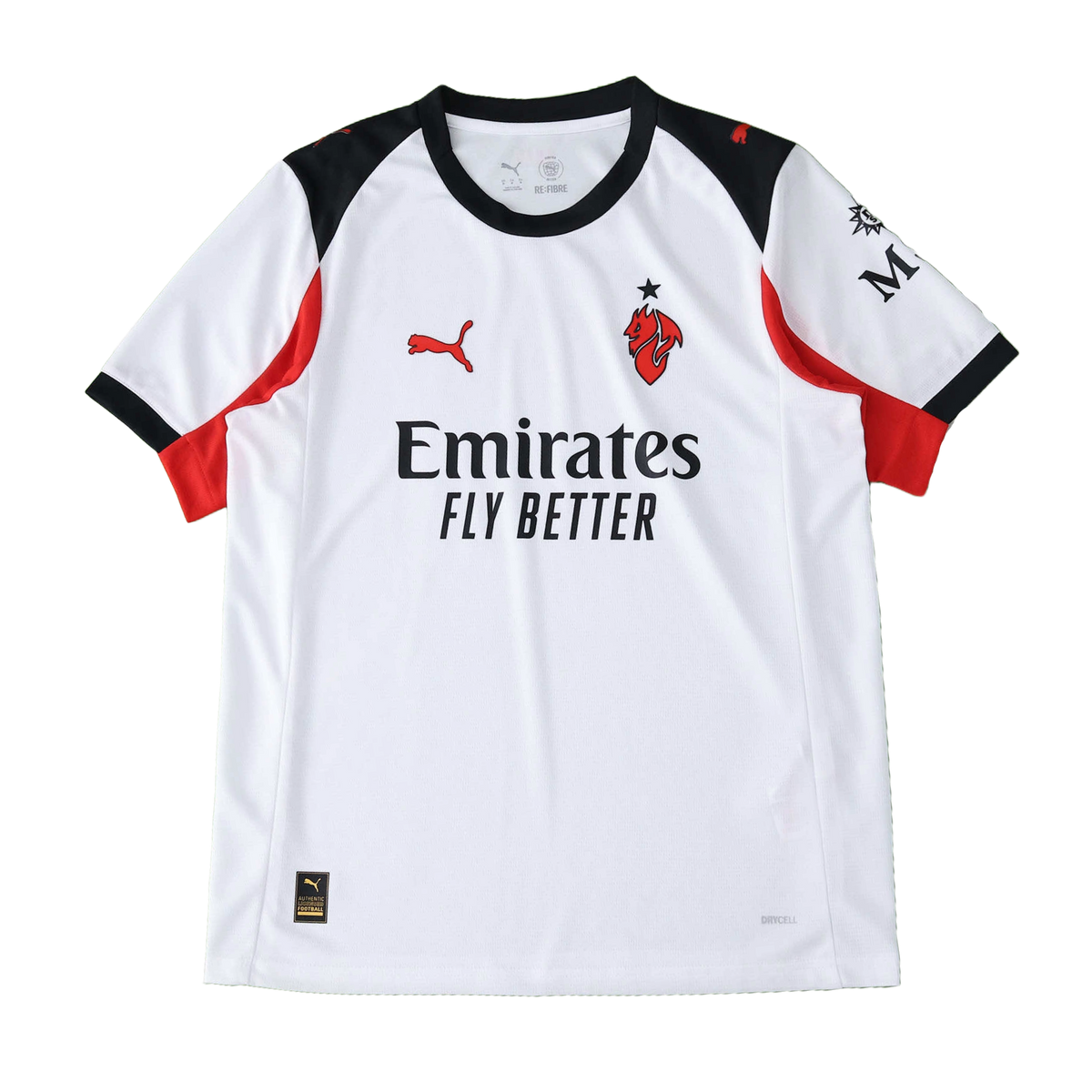 AC Milan Away Jersey 2025/26 - White Red And Black
