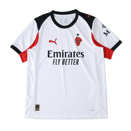 AC Milan Away Jersey 2025/26 - White Red And Black