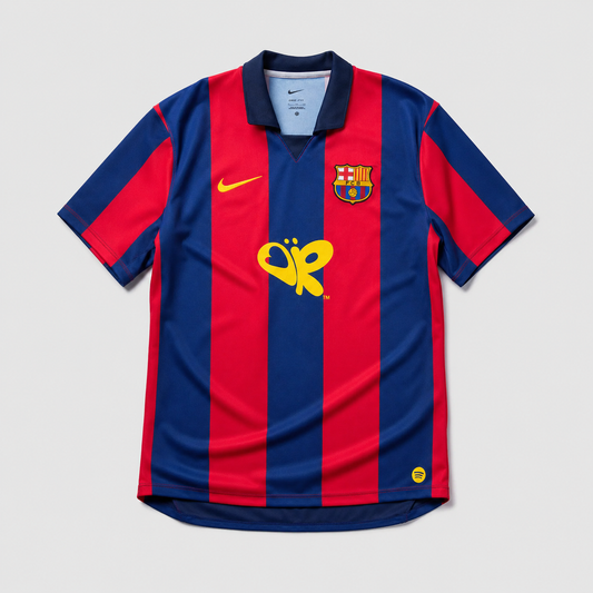 Barcelona Retro Home Jersey 2003/04 - Yellow Butterfly Logo