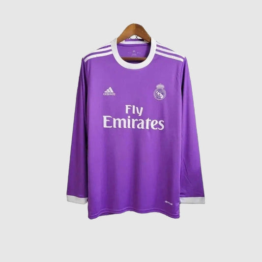 Camisa Retrô Manga Longa Real Madrid II 2017/18 - Roxa