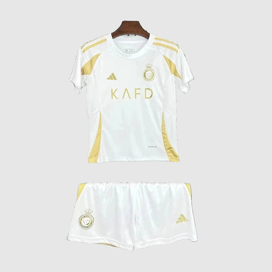 Kit Infantil Al Nassr II 24/25 - Branca e Dourada