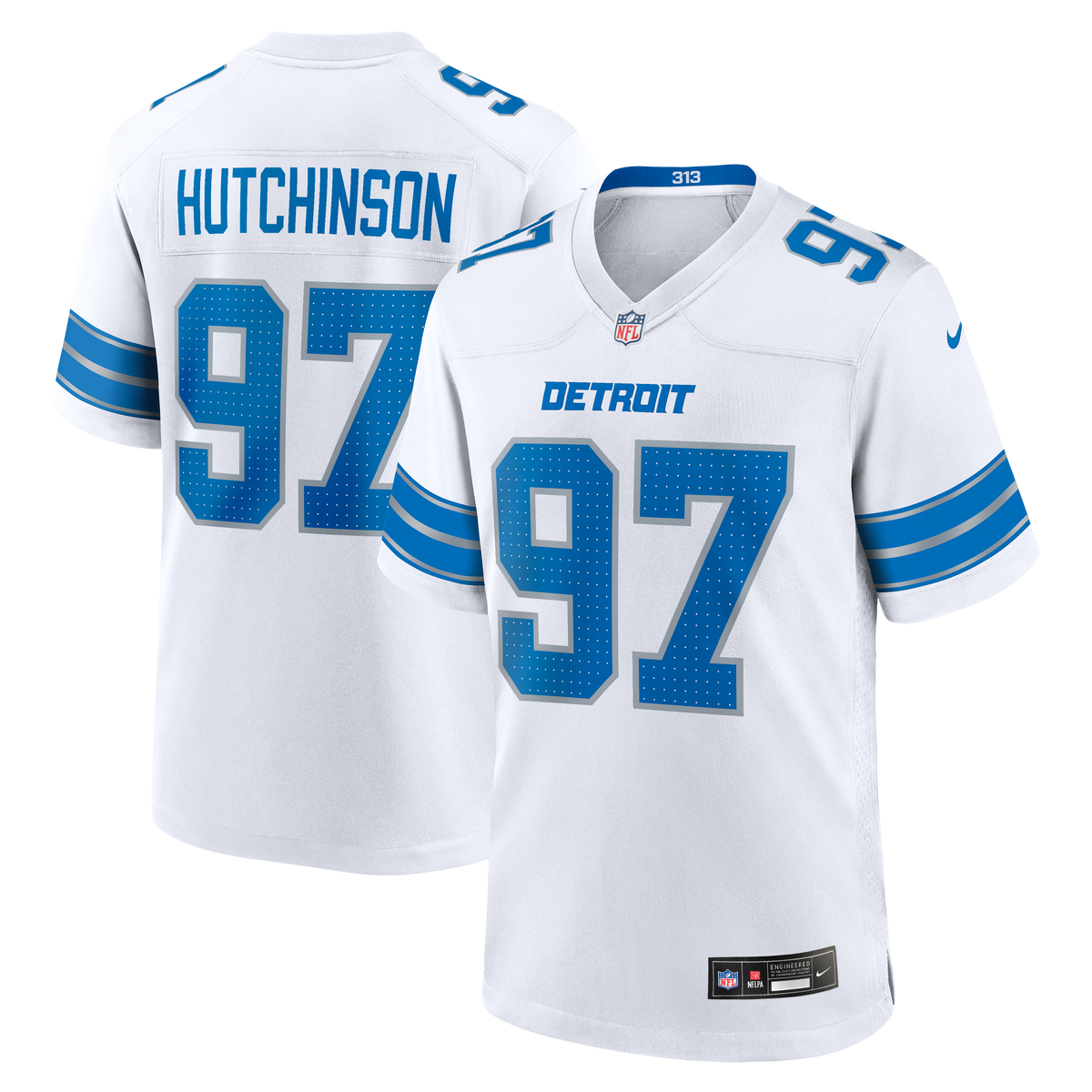 Detroit Lions Aidan Hutchinson Game Jersey Blue - photo 12