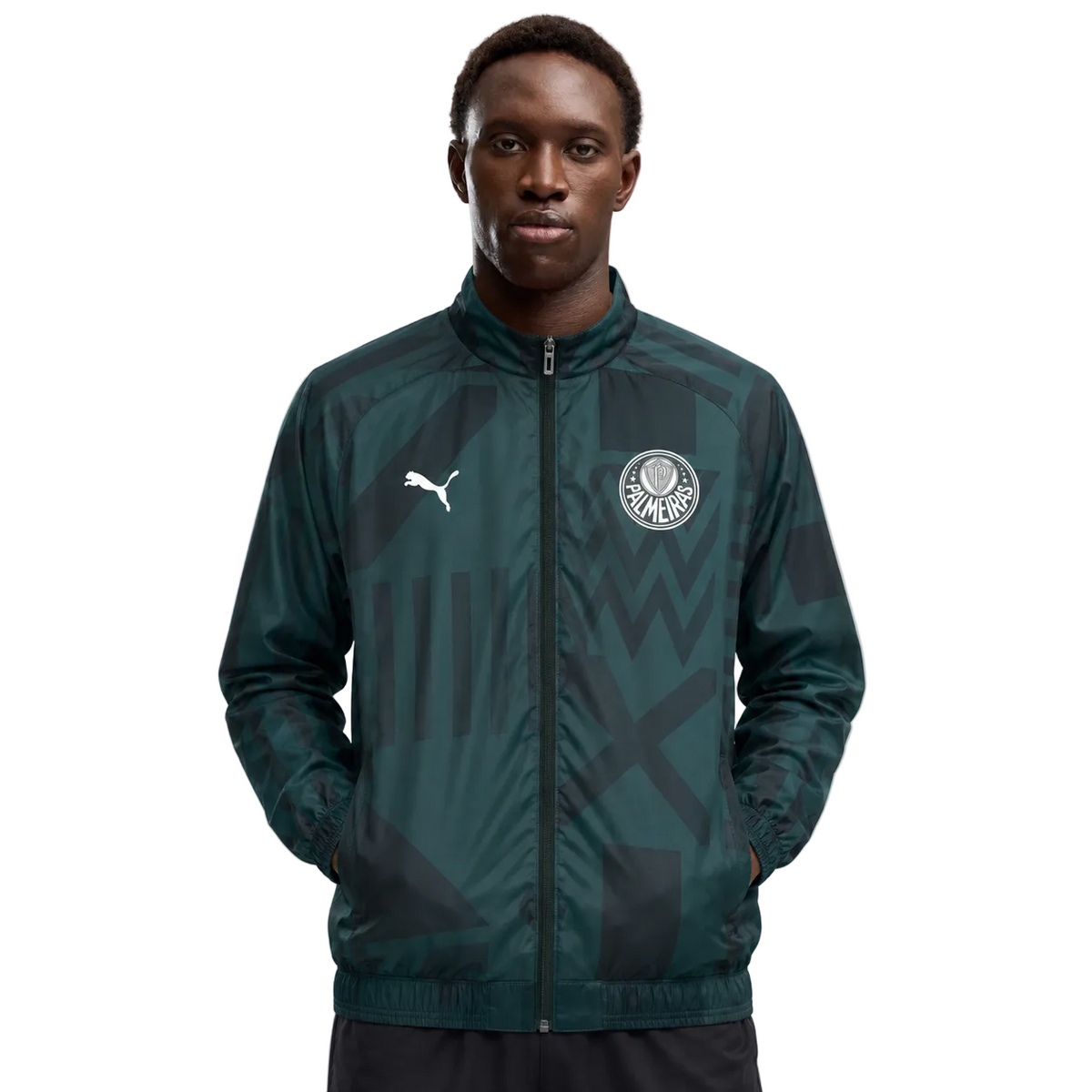 Palmeiras 2023/24 Windbreaker Jacket - Dark Green Geometric