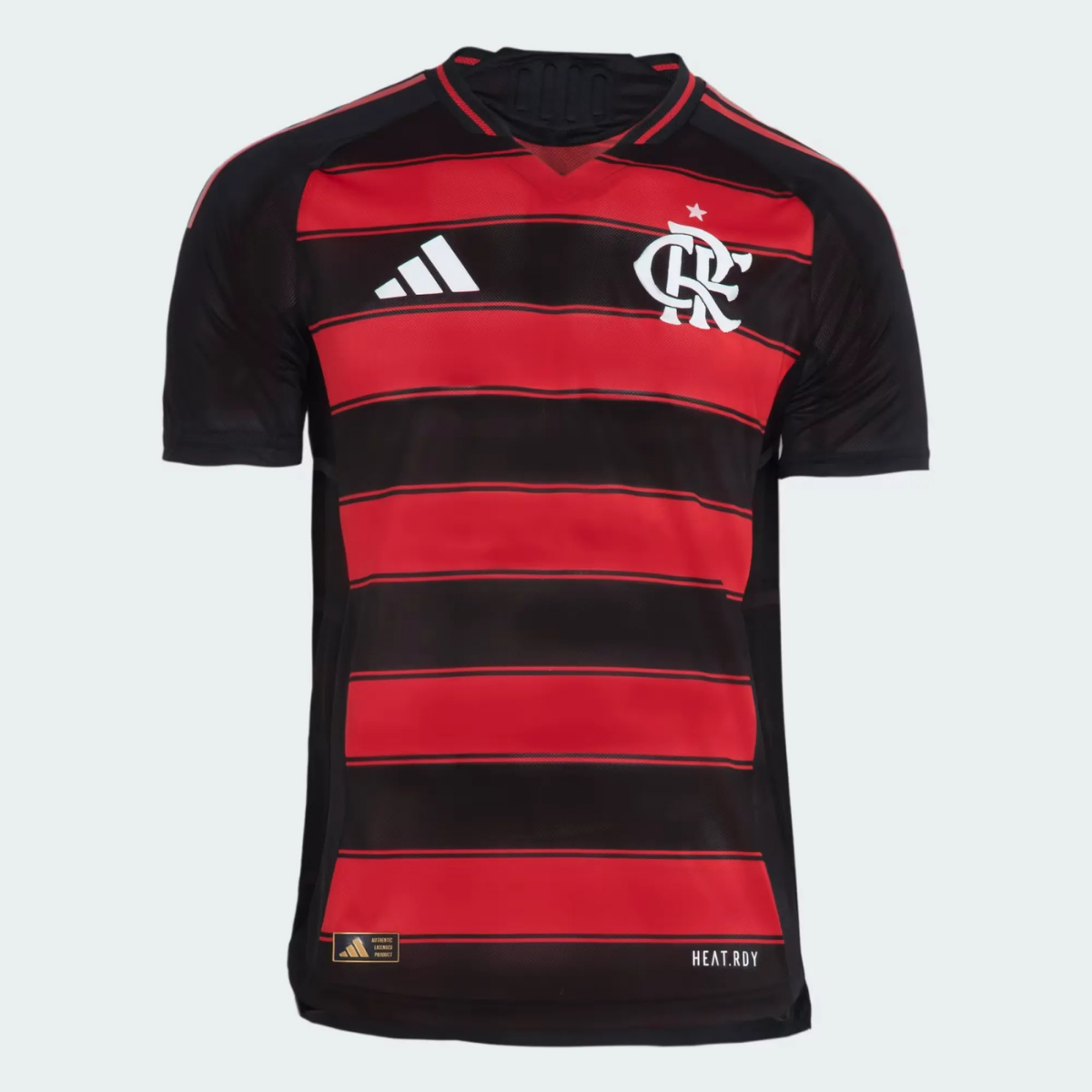 Camisa Flamengo I 25/26 Jogador - Vermelha e Preta com Listras Horizontais