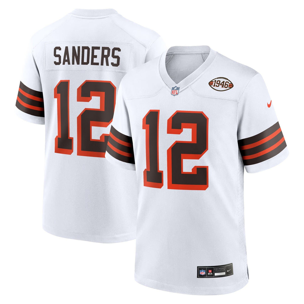 Camisa Cleveland Browns Shedeur Sanders Draft 2025 2nd Alternate Game - Branca