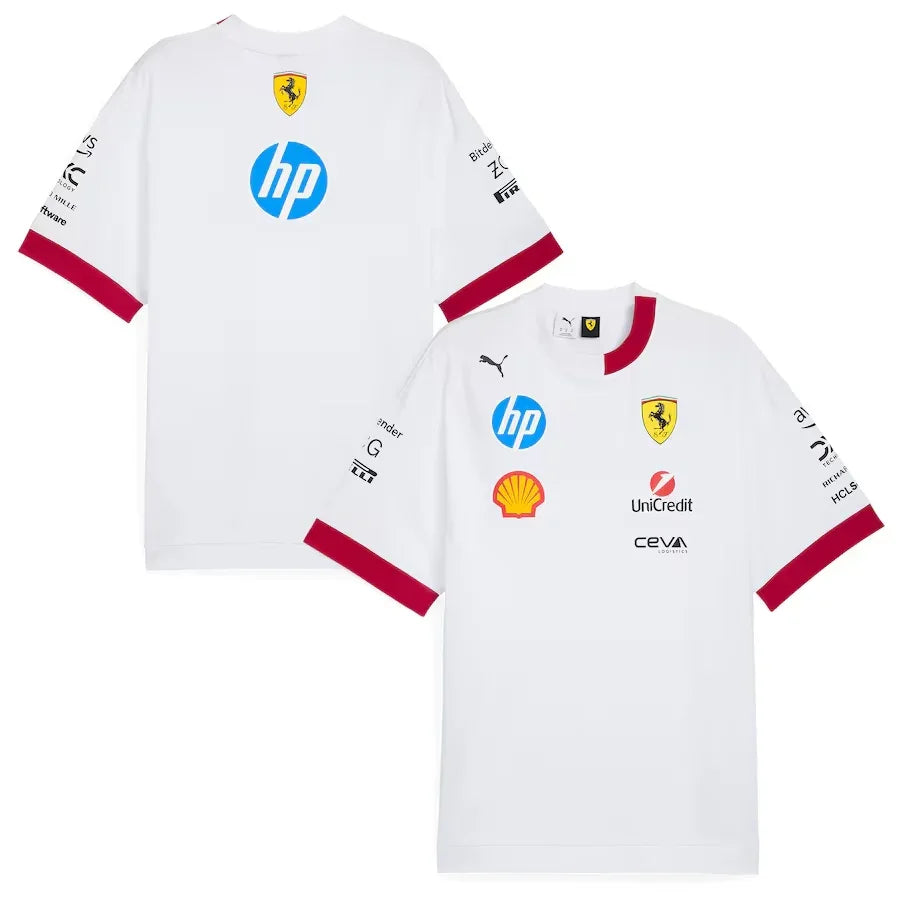 Scuderia Ferrari 2025 Team Oversized T-Shirt - White