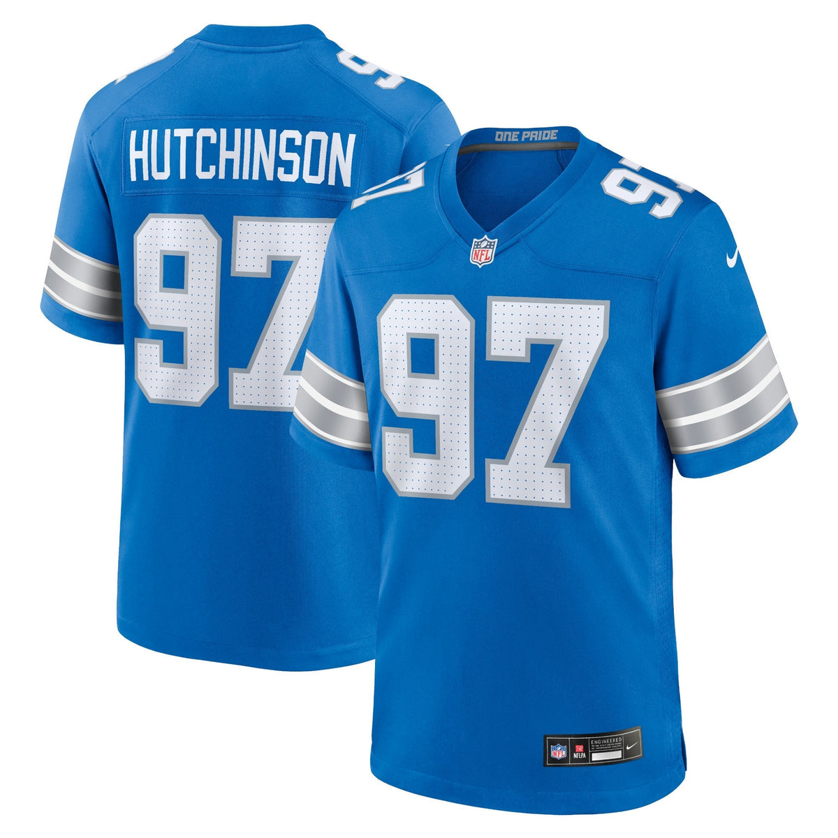 Detroit Lions Aidan Hutchinson Game Jersey Blue - photo 10