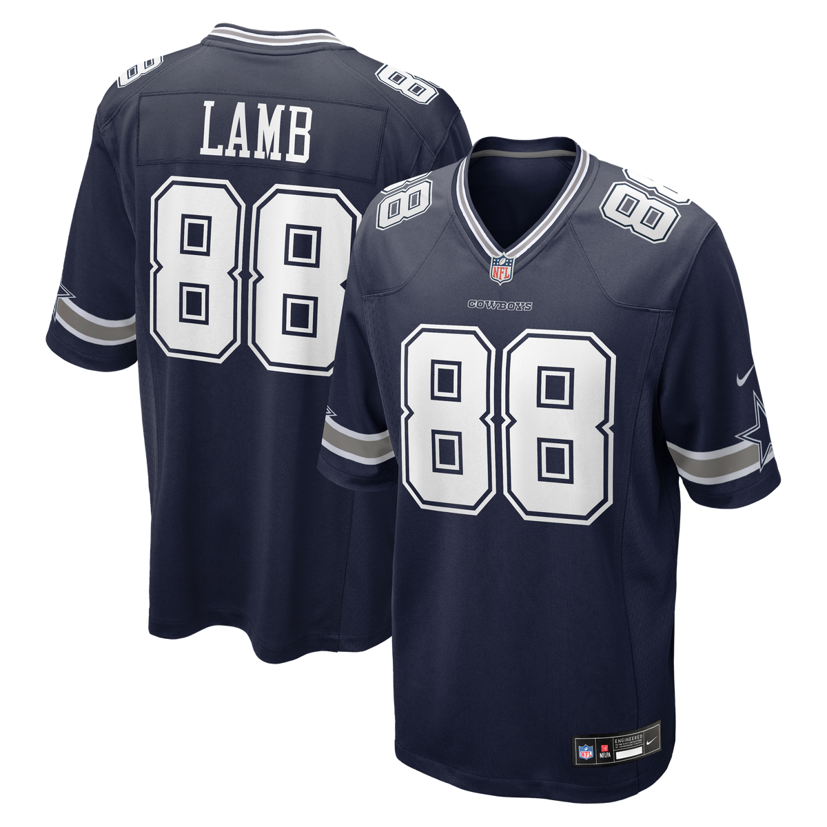 Dallas Cowboys CeeDee Lamb Alternate Game Team Jersey Navy - Lamb 88 Navy Silver Trim - photo 12