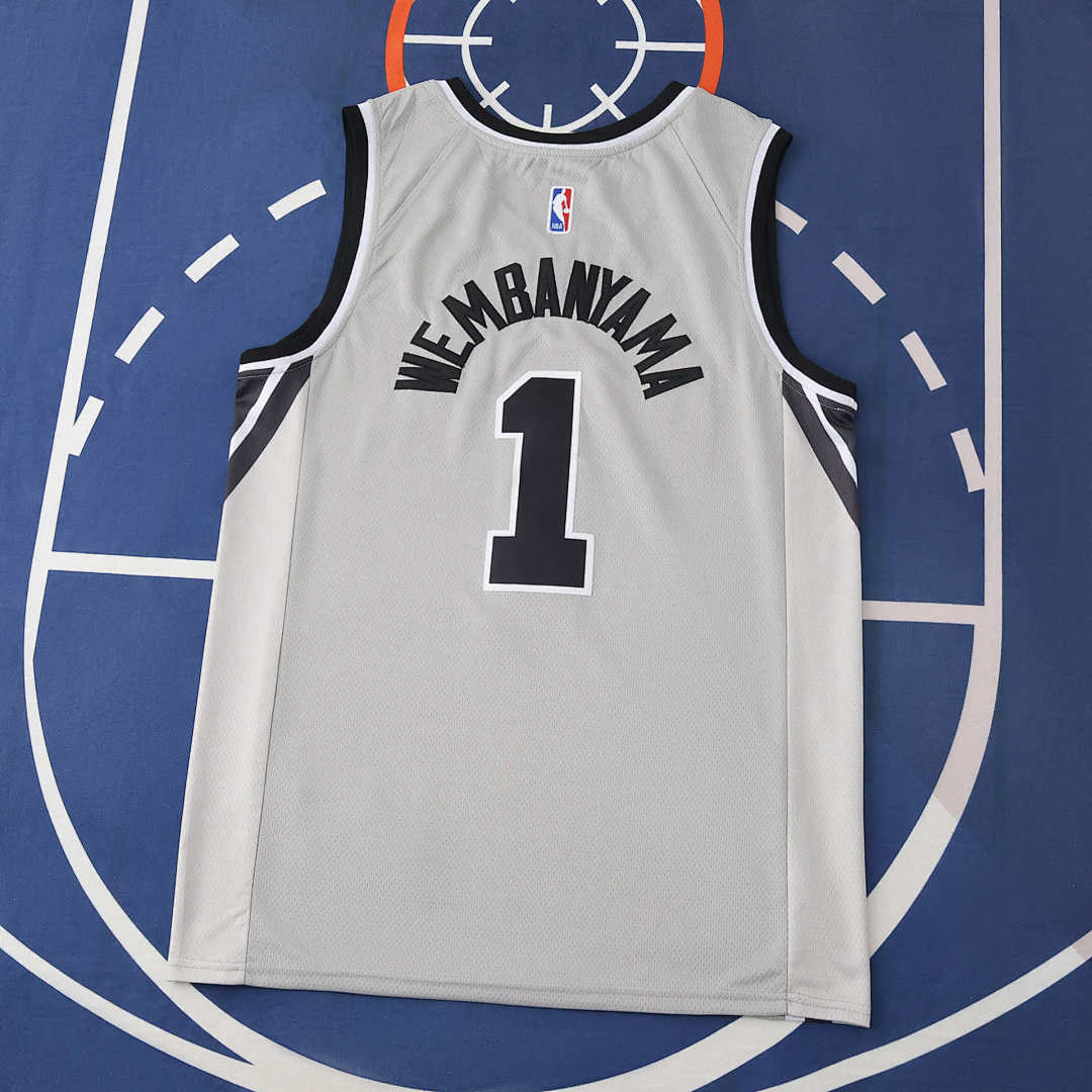 San Antonio Spurs Jersey 2025/26 - Wembanyama 1 Grey - photo 2