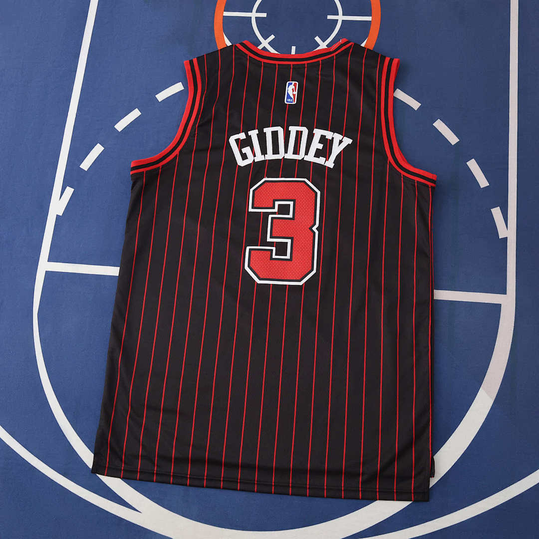 Chicago Bulls Jersey 2025/26 - Giddey 3 Black Pinstripe - photo 2