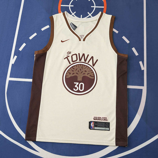 Golden State Warriors Jersey 2025/26 - Curry 30 Cream