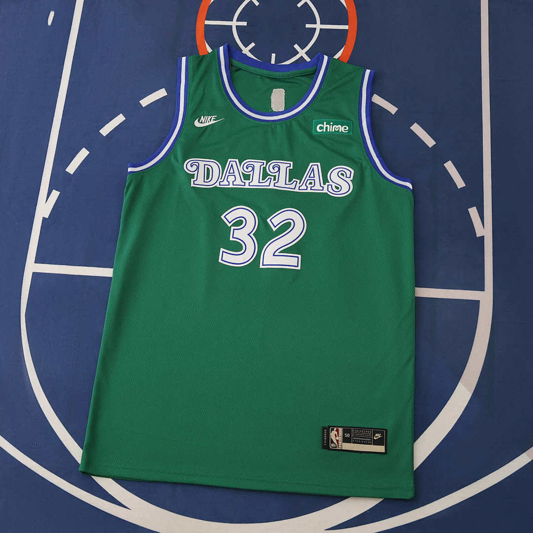 Regata Dallas Mavericks 25/26 - Flagg 32 Verde com Patch