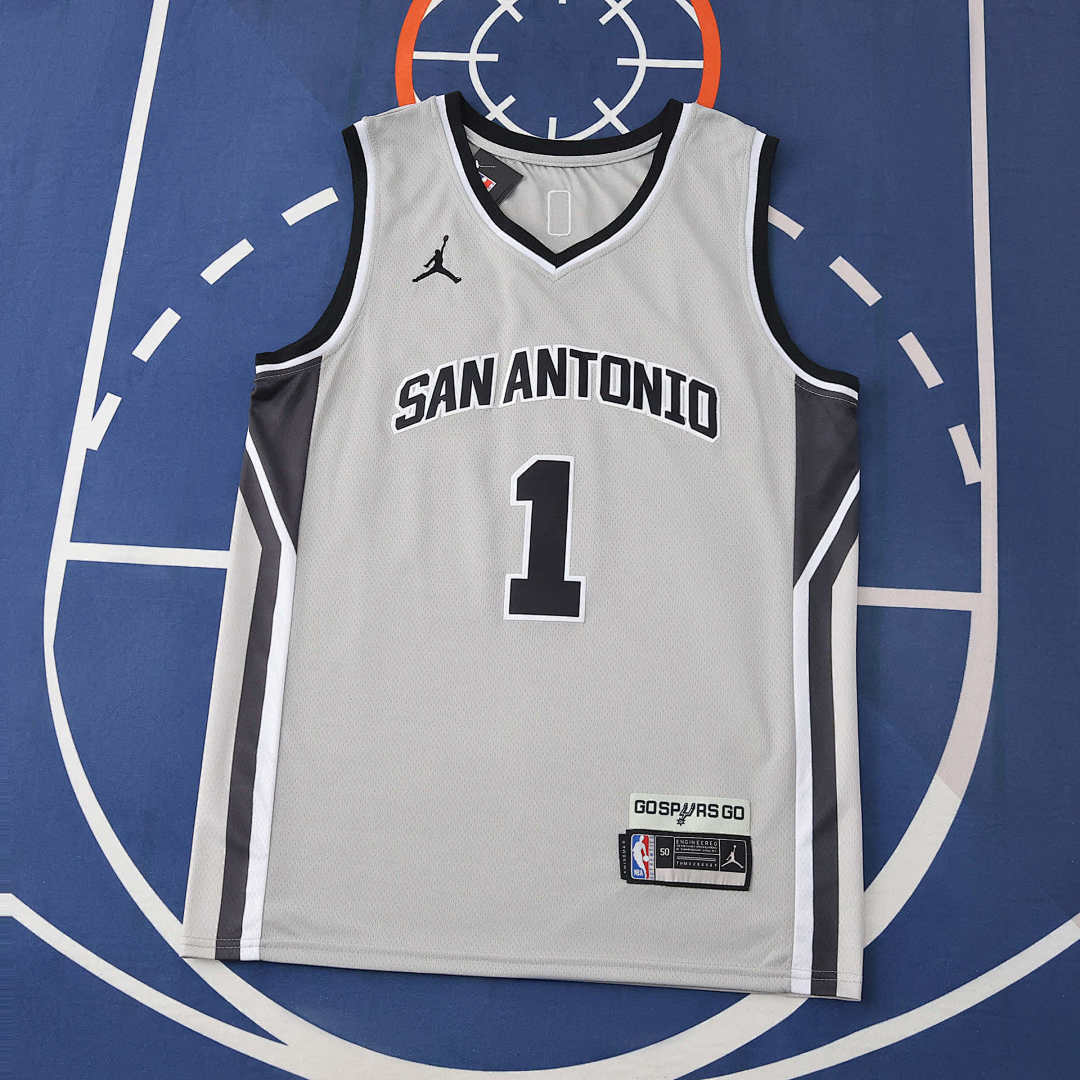 San Antonio Spurs Jersey 2025/26 - Wembanyama 1 Grey