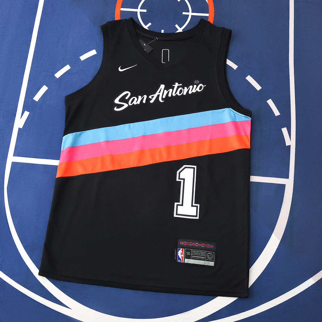 San Antonio Spurs Jersey 2025/26 - Wembanyama 1 Black