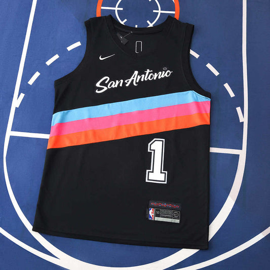 San Antonio Spurs Jersey 2025/26 - Wembanyama 1 Black