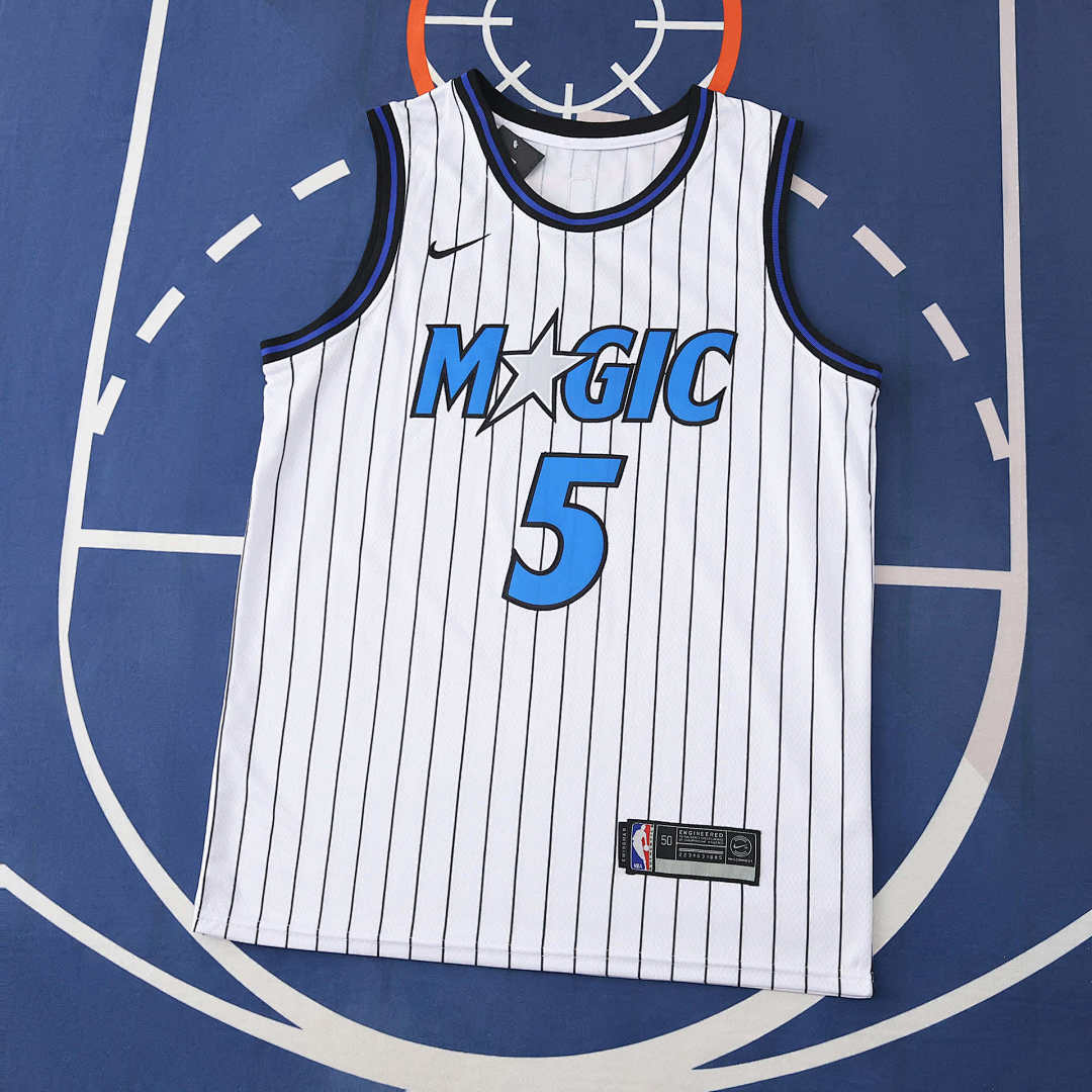 Regata Orlando Magic 25/26 - Banchero 5 Branca Risca de Giz