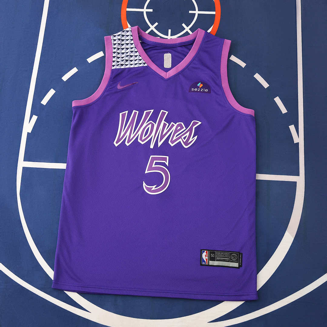 Minnesota Timberwolves Jersey 2025/26 - Edwards 5 Lavender