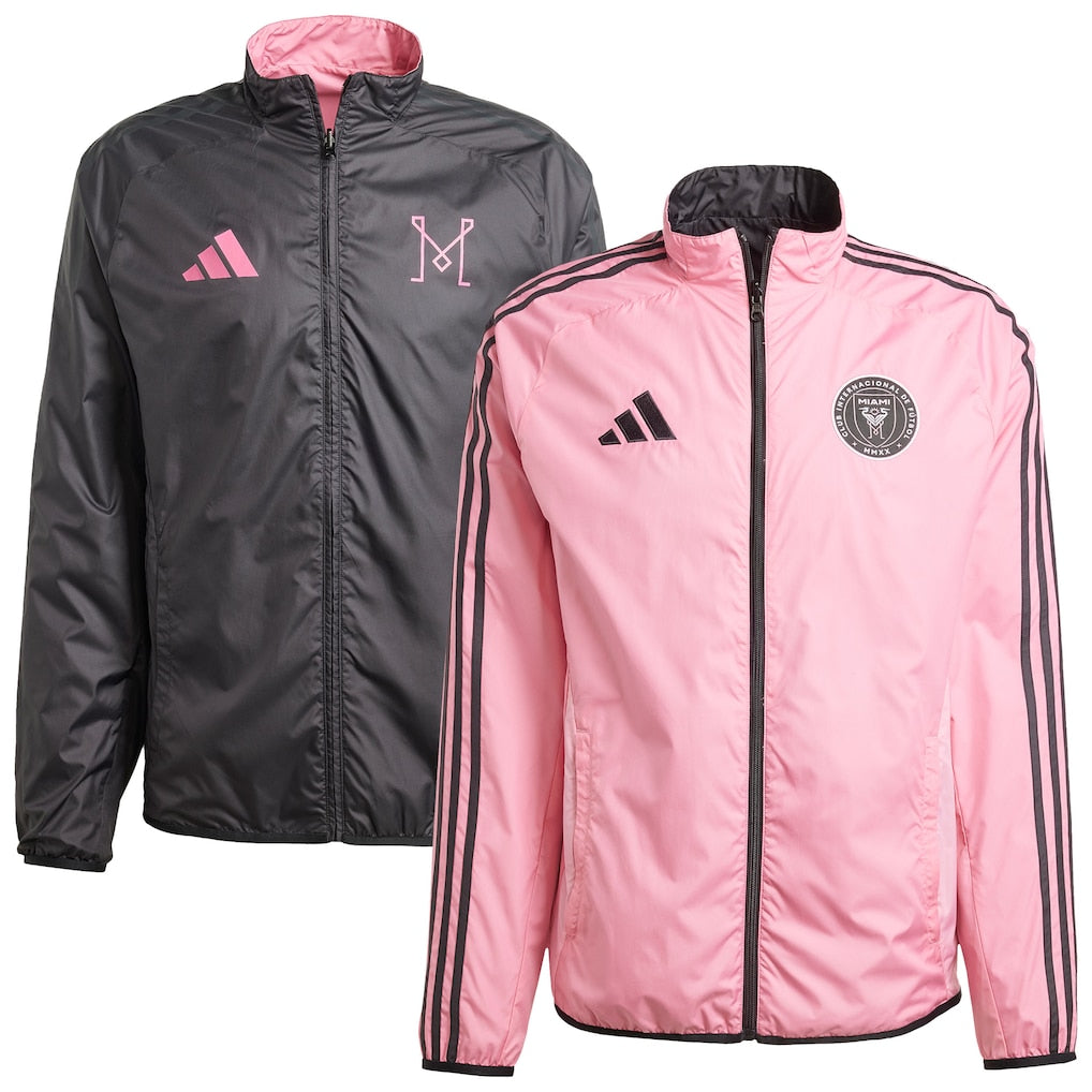 Jaqueta Inter Miami 25 Anthem Reversível Zíper Inteiro Rosa/Preta