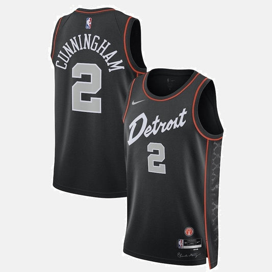 Detroit Pistons Jersey 2023/24 - Cunningham 2 Black