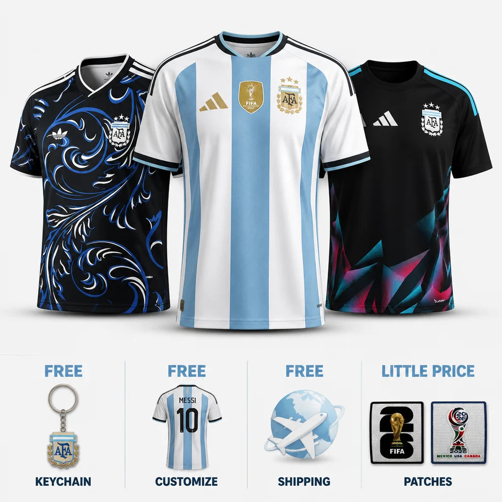 Combo Argentina Copa Mundial de la FIFA 2026 - Local 26/27, Visitante 26/27 y Portero 26/27