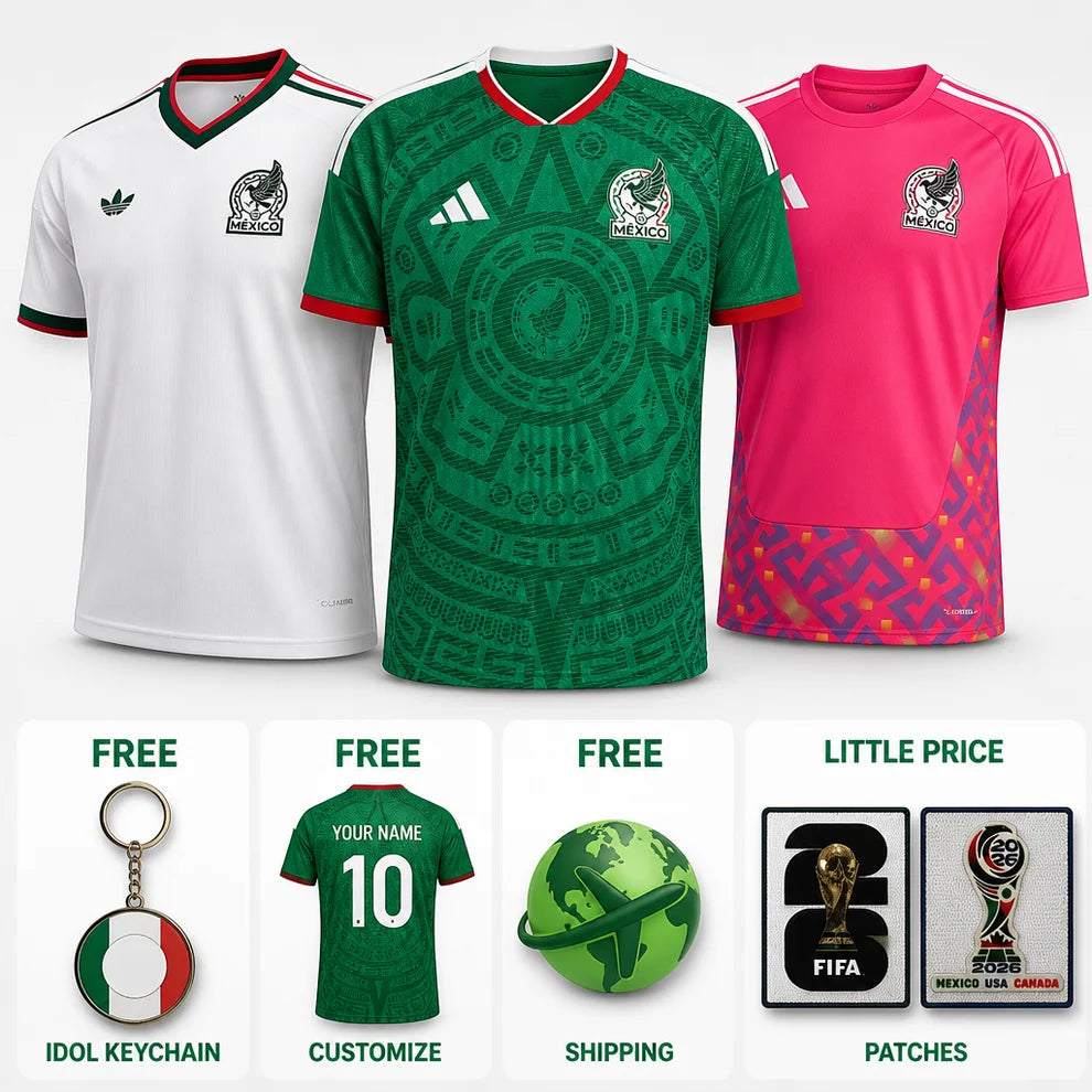 Combo México Copa Mundial de la FIFA 2026 - Local 26/27, Visitante 26/27 y Portero 26/27
